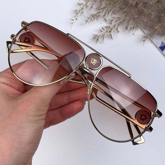 Versace Other - 🔥 Versace  VE2225 10020P Sunglasses Aviator Gold Orange Brown Men